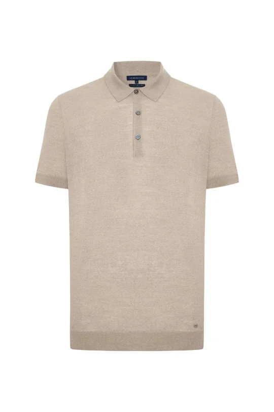 Hemington - İtalyan Merino Yün Basic Krem Triko Polo (6)