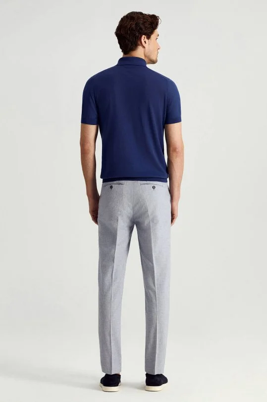 Hemington - İtalyan Merino Yün Basic Mavi Triko Polo (5)