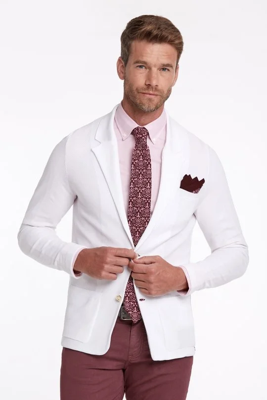 Hemington - İtalyan Pamuk Kırık Beyaz Triko Yazlık Ceket