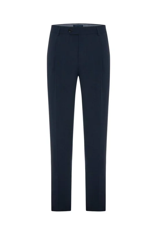 Hemington - İtalyan Saf Yün Lacivert Klasik Dokuma Pantolon (6)