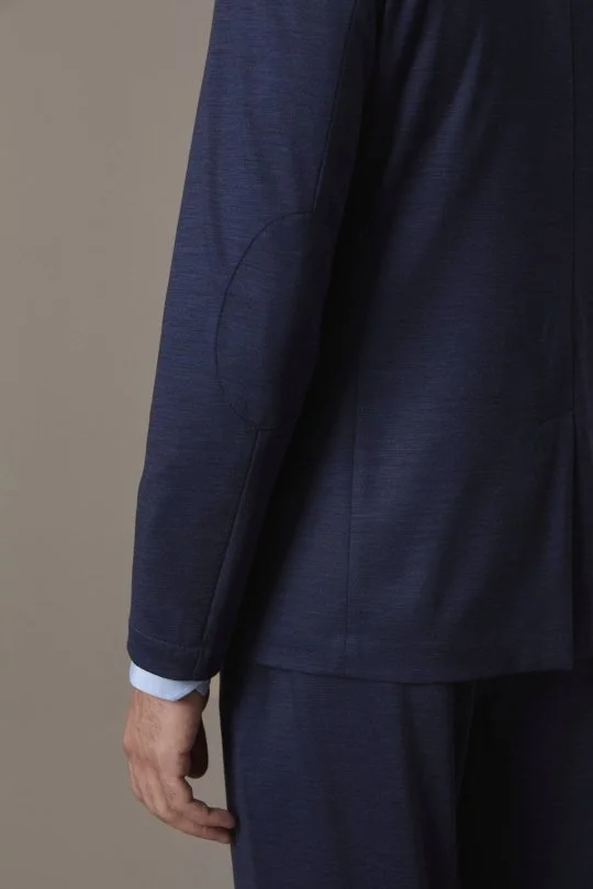 İtalyan Saf Yün Lacivert Örme Blazer Ceket