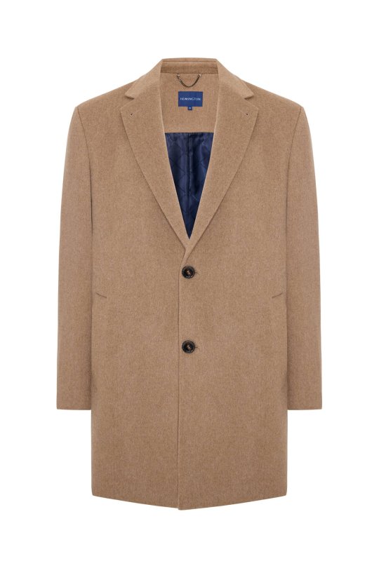 İtalyan Saf Yün Tütün Rengi Palto