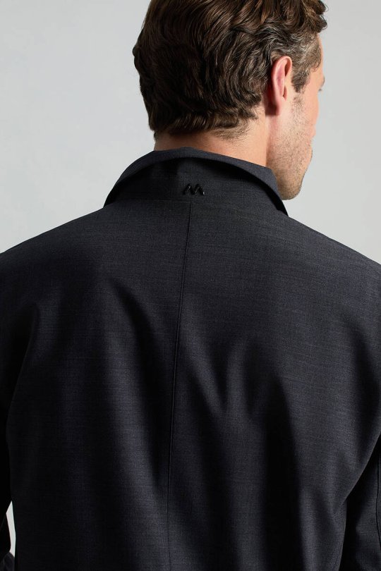 İtalyan Yün Karışım Fermuar Detaylı Koyu Mavi Spor Ceket