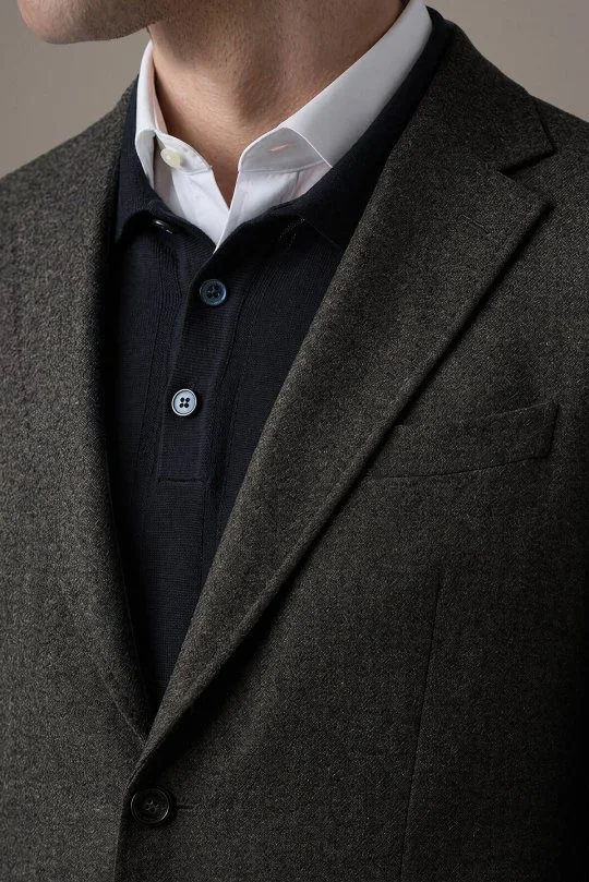 İtalyan Yün Kaşmir Siyah Blazer Ceket