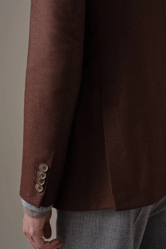Hemington - İtalyan Yün Kaşmir Karışım Bordo Blazer Ceket (3)