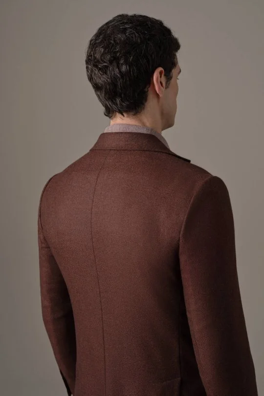 Hemington - İtalyan Yün Kaşmir Karışım Bordo Blazer Ceket (4)