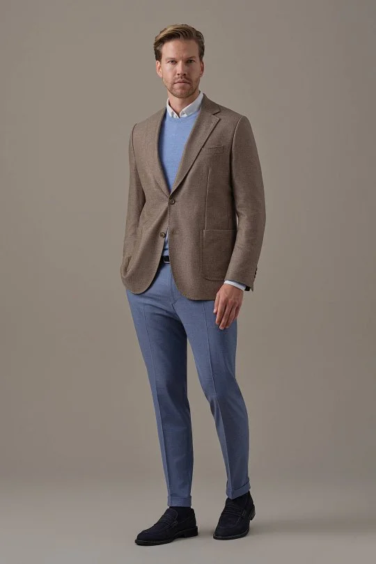 Hemington - İtalyan Yün Kaşmir Tütün Rengi Blazer Ceket (2)