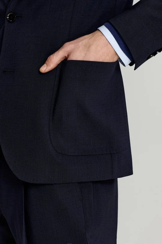 İtalyan Yün Lacivert Yazlık Blazer Ceket