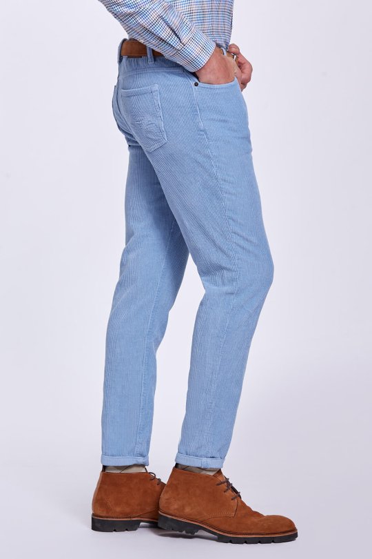 Kadife Açık Mavi 5 Cep Pantolon
