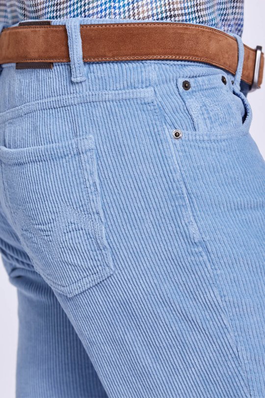 Kadife Açık Mavi 5 Cep Pantolon