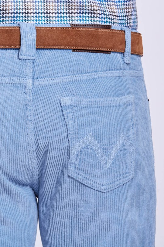 Kadife Açık Mavi 5 Cep Pantolon