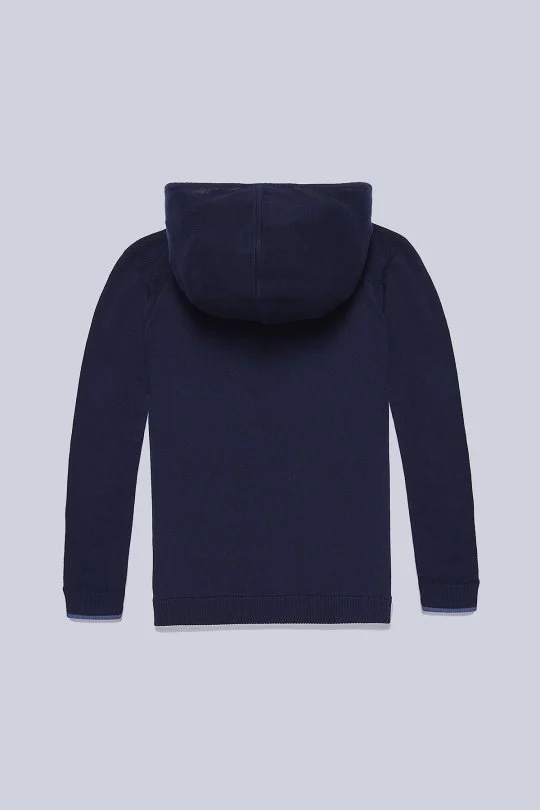 Hemington - Kapüşonlu Giza Pamuk Lacivert Çocuk Spor Hırka (6)