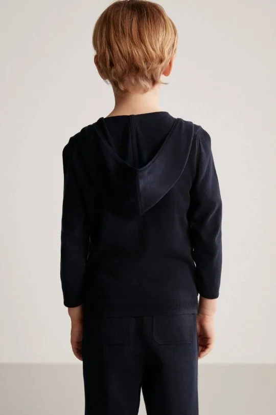 Hemington - Kapüşonlu Lacivert İnce Çocuk Hırka (3)