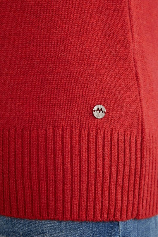 Kar Desen Lupetto Yaka Lambswool Bordo Kazak