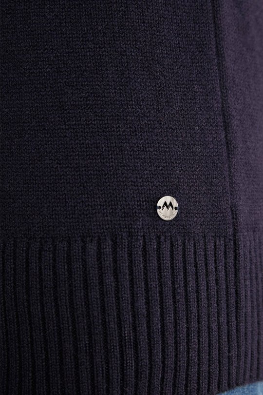 Kar Desen Lupetto Yaka Lambswool Lacivert Kazak