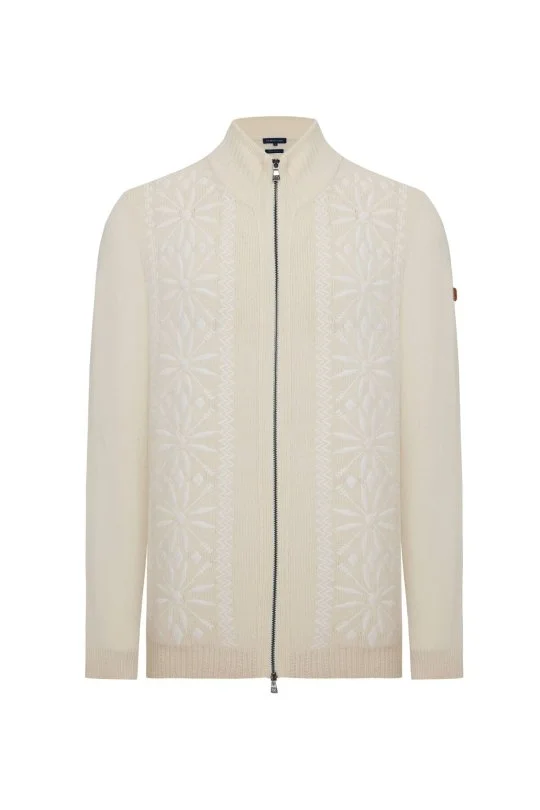 Hemington - Kar Desen Nakışlı Kaşmir Yün Karışım Ekru Triko Ceket (7)