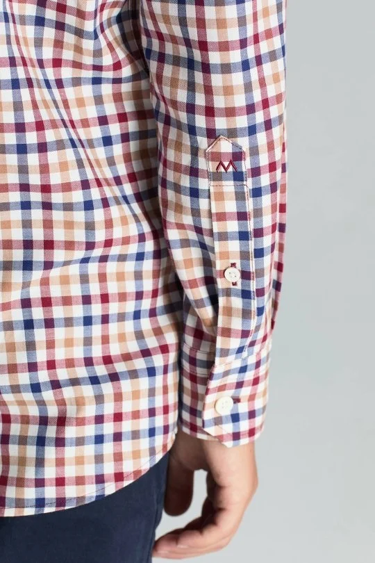 Hemington - Kareli Kaşmir Karışım Bordo-Beyaz Çocuk Gömlek (5)