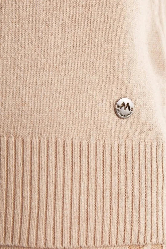 Kaşmir İpek Karışımlı Balıkçı Yaka Camel Kazak