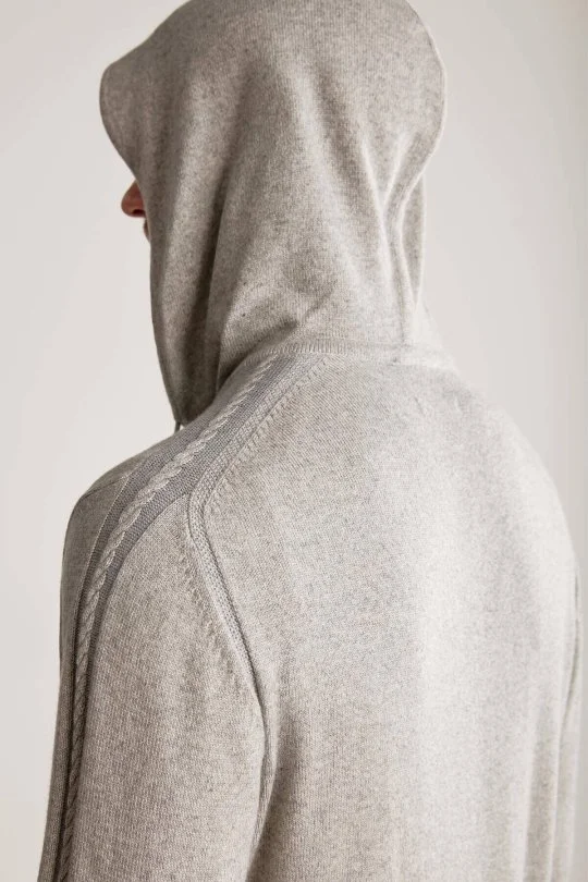 Hemington - Kaşmir-İpek Karışım Kapüşonlu Gri Spor Ceket (2)