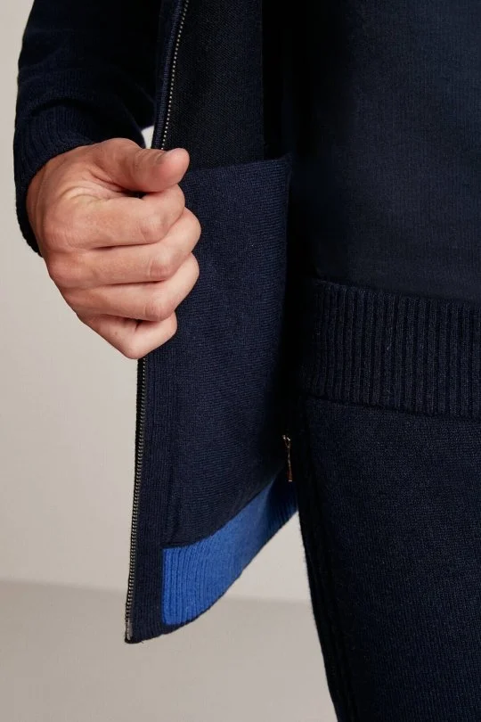 Hemington - Kaşmir-İpek Karışım Kapüşonlu Lacivert Spor Ceket (6)