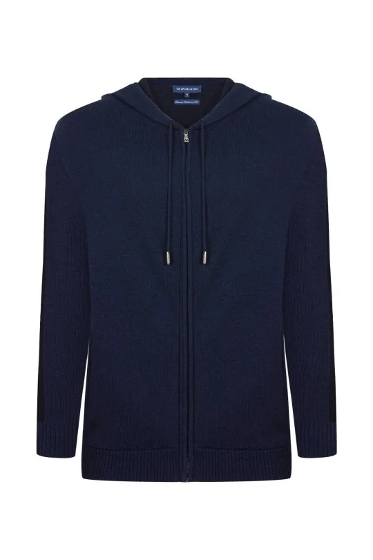 Hemington - Kaşmir-İpek Karışım Kapüşonlu Lacivert Spor Ceket (8)