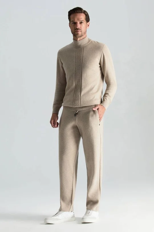 Hemington - Kaşmir-İpek-Yün Karışım Lupetto Yaka Açık Bej Kazak (1)