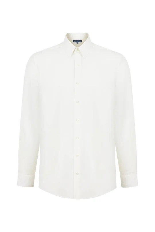 Hemington - Kaşmir Karışım Beyaz Spor Gömlek (6)