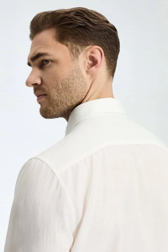 Hemington - Kaşmir Karışım Beyaz Spor Gömlek (4)