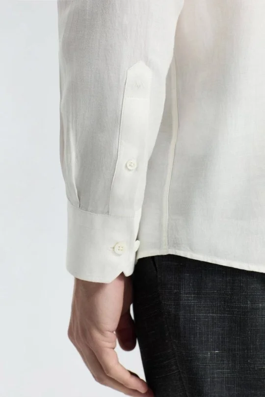 Hemington - Kaşmir Karışım Beyaz Spor Gömlek (3)