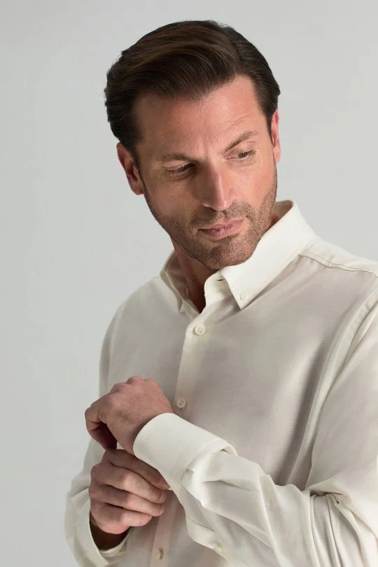 Hemington - Kaşmir Karışım Beyaz Spor Gömlek (2)