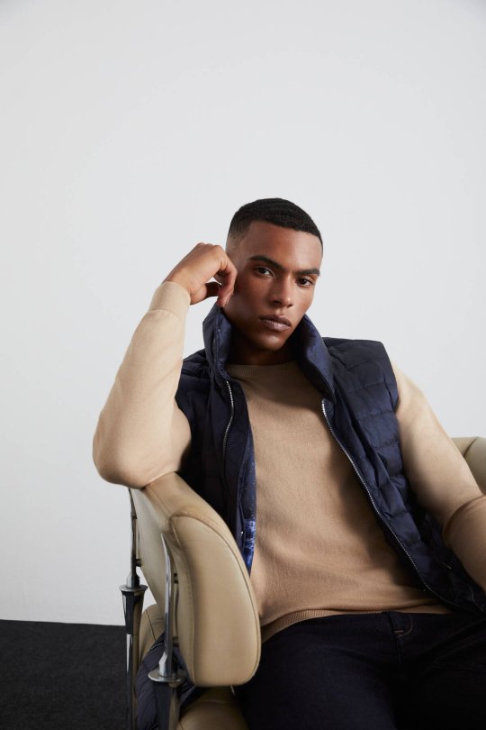 Kaşmir Karışım Bisiklet Yaka Camel Triko