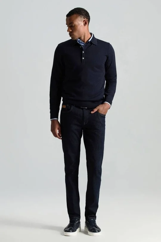 Hemington - Kaşmir Karışım Kışlık Lacivert Denim Pantolon (1)