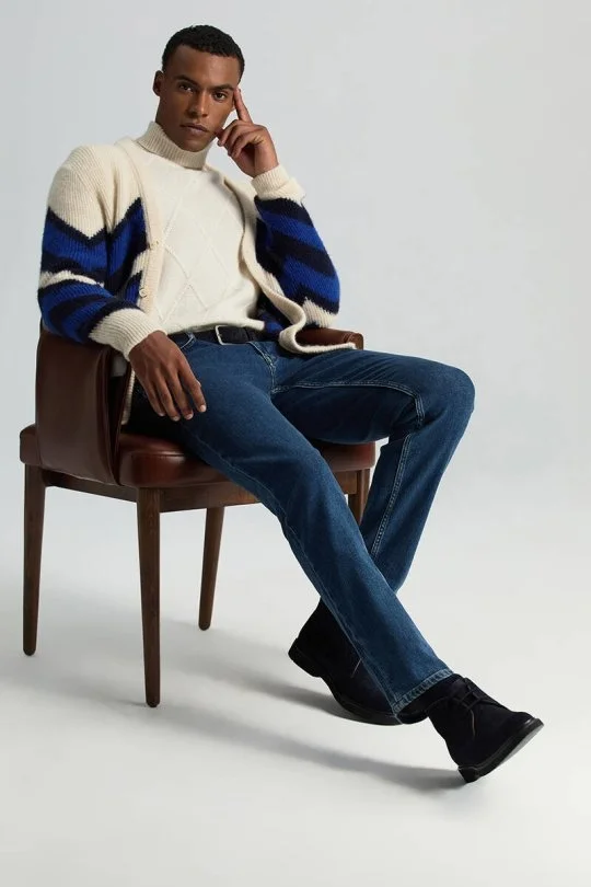 Hemington - Kaşmir Karışım Kışlık Mavi Denim Pantolon (3)