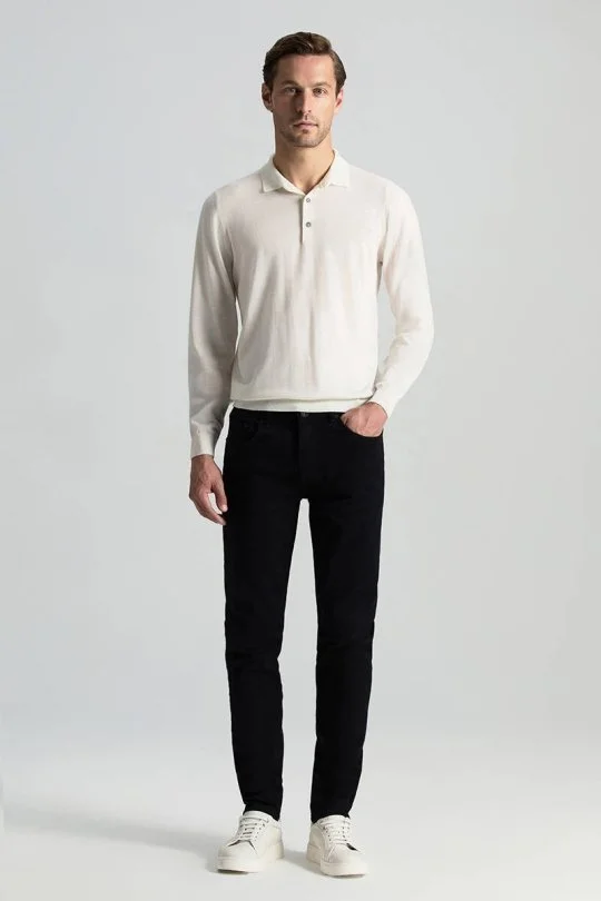 Hemington - Kaşmir Karışım Kışlık Siyah Denim Pantolon (5)