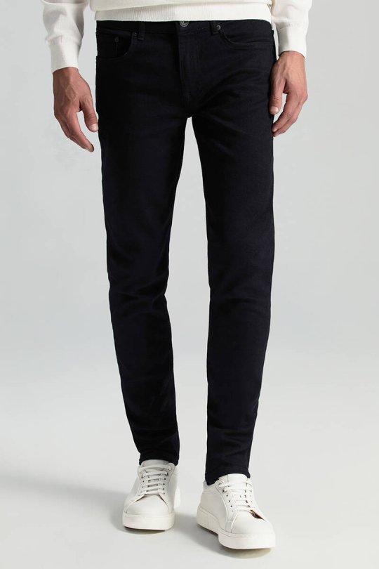 Kaşmir Karışım Kışlık Siyah Denim Pantolon