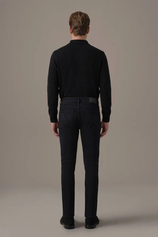 Kaşmir Karışım Kışlık Siyah Denim Pantolon