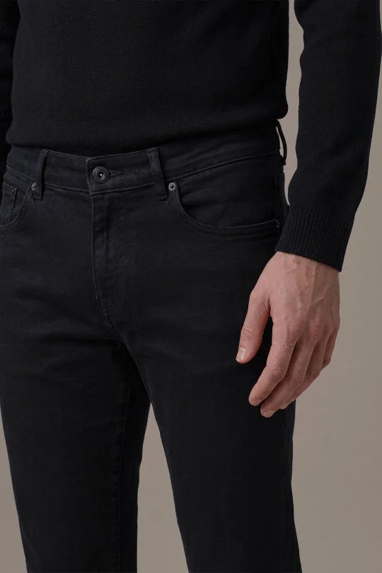 Kaşmir Karışım Kışlık Siyah Denim Pantolon