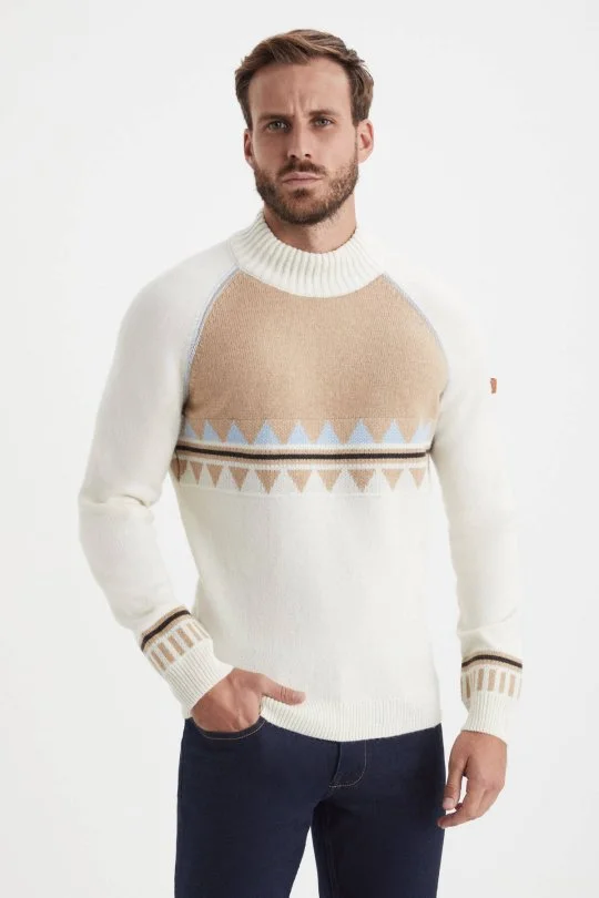 Hemington - Kaşmir Karışım Lupetto Yaka Ekru Kazak (1)