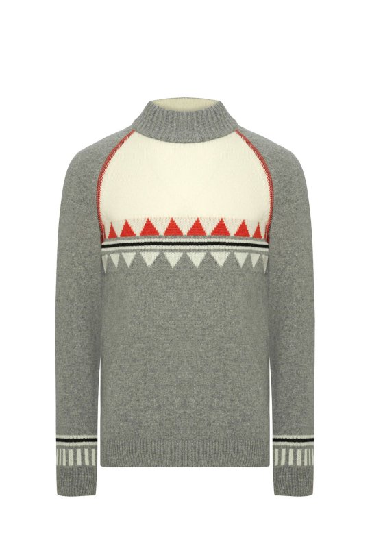 Kaşmir Karışım Lupetto Yaka Gri Kazak