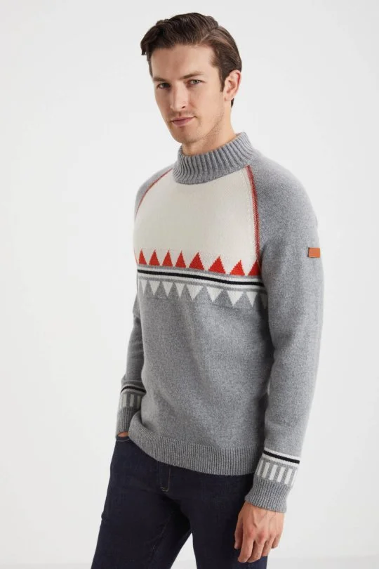 Hemington - Kaşmir Karışım Lupetto Yaka Gri Kazak (3)