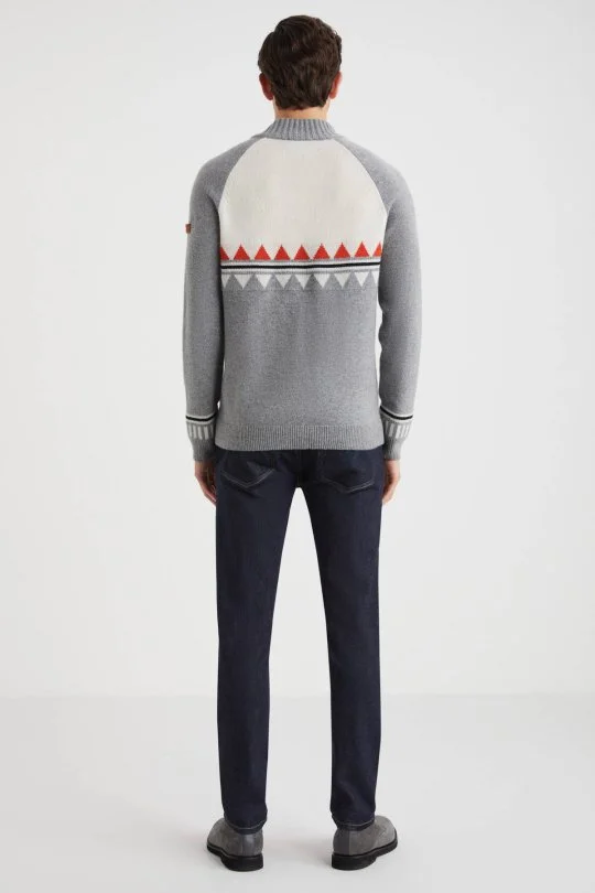 Hemington - Kaşmir Karışım Lupetto Yaka Gri Kazak (4)