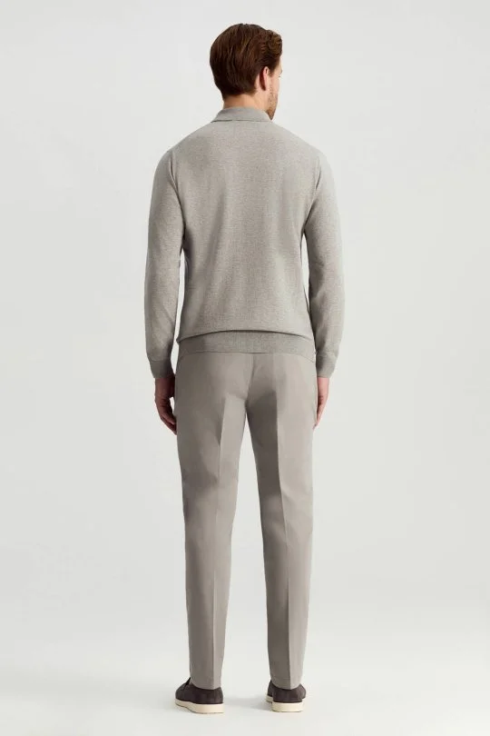 Hemington - Kaşmir Pamuk Karışım Polo Yaka Açık Gri Triko (5)