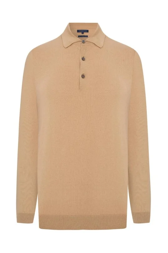 Hemington - Kaşmir Pamuk Karışım Polo Yaka Camel Triko (7)