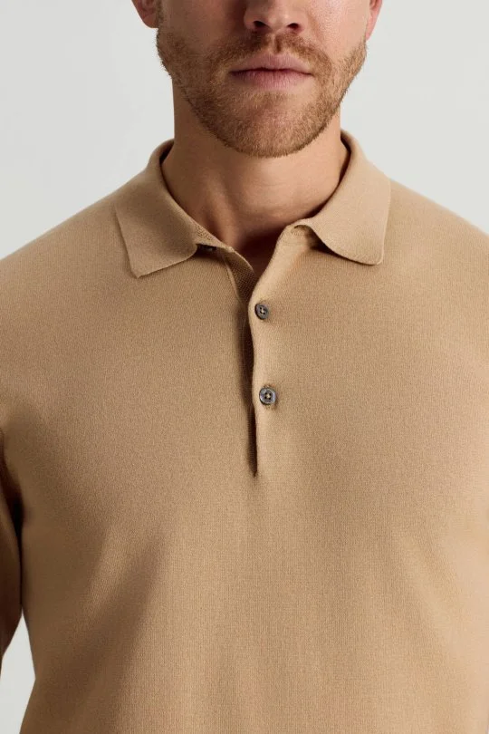 Hemington - Kaşmir Pamuk Karışım Polo Yaka Camel Triko (4)