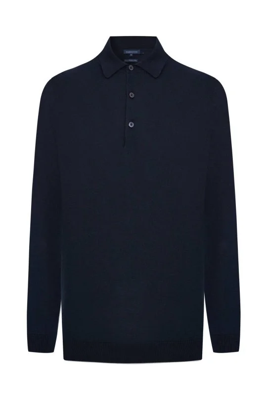 Hemington - Kaşmir Pamuk Karışım Polo Yaka Lacivert Triko (6)