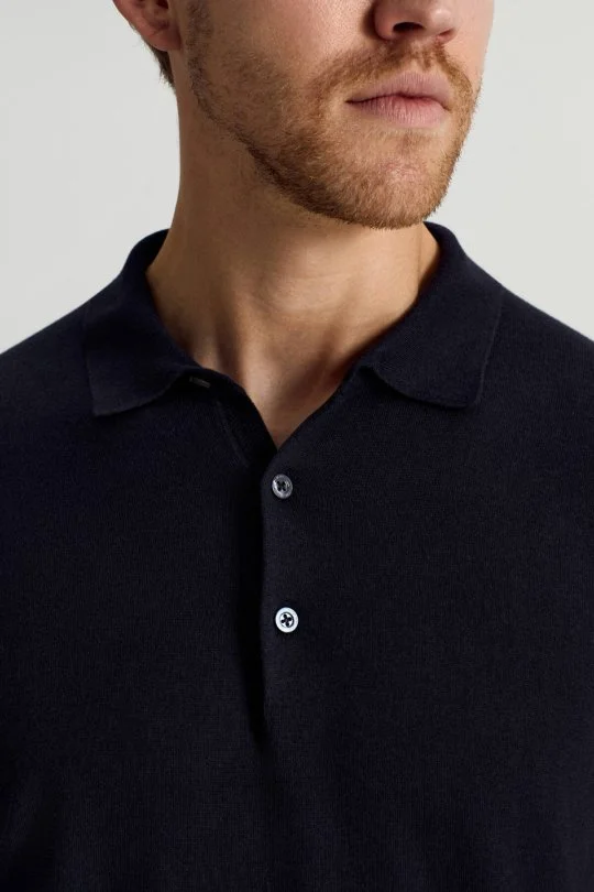 Hemington - Kaşmir Pamuk Karışım Polo Yaka Lacivert Triko (3)