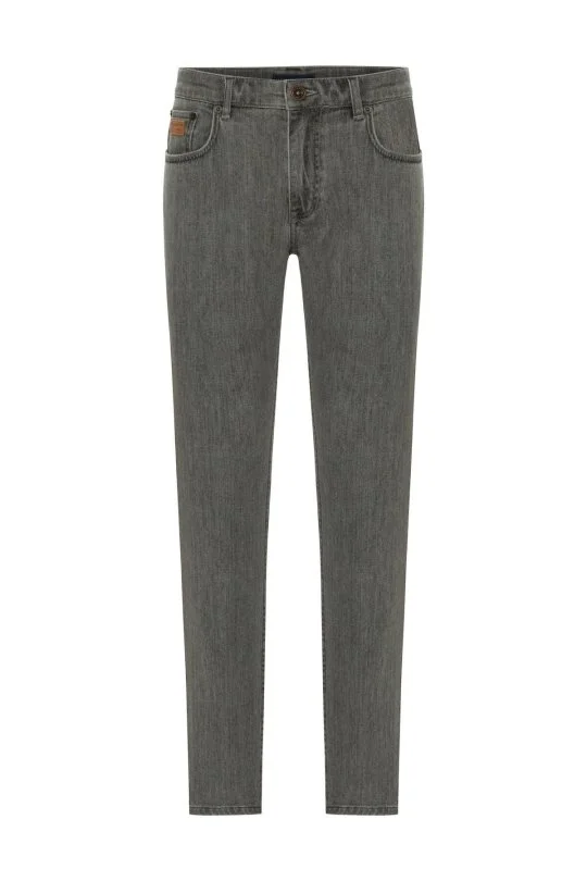 Hemington - Kaşmir Karışım Kışlık Kalın Gri Denim Pantolon (6)