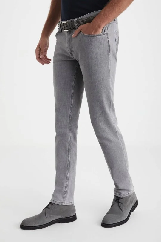 Hemington - Kaşmir Karışım Kışlık Kalın Gri Denim Pantolon (3)