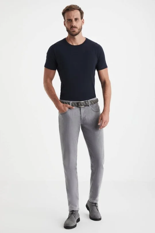Hemington - Kaşmir Karışım Kışlık Kalın Gri Denim Pantolon (4)