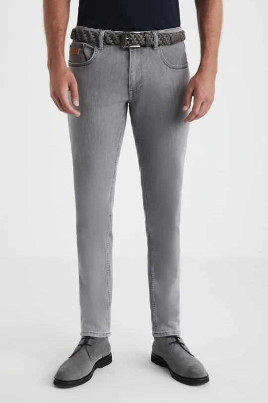 Hemington - Kaşmir Karışım Kışlık Kalın Gri Denim Pantolon (1)